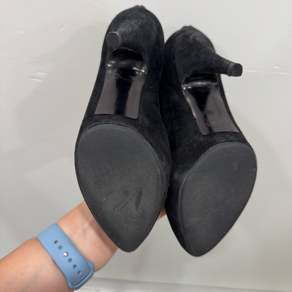 Givenchy Suede Ankle Strap Split Front Bootie Bla… - image 6